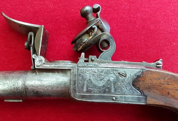X X X  SOLD X X X  English Flintlock Boxlock pistol by KNUBLEY of LONDON Circa 1785-1790. Ref 9980.